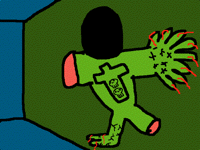 フランケンシュタインの後ろ姿