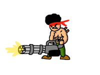 Minigun man