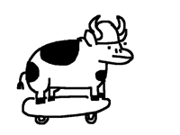 Skateboard cow