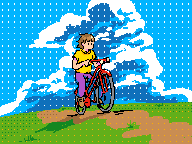 Cycling in the meadow