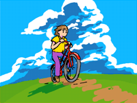 Cycling in the meadow