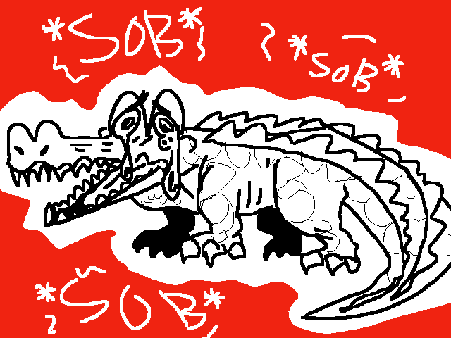 a sad alligator @Kiwi_Milk