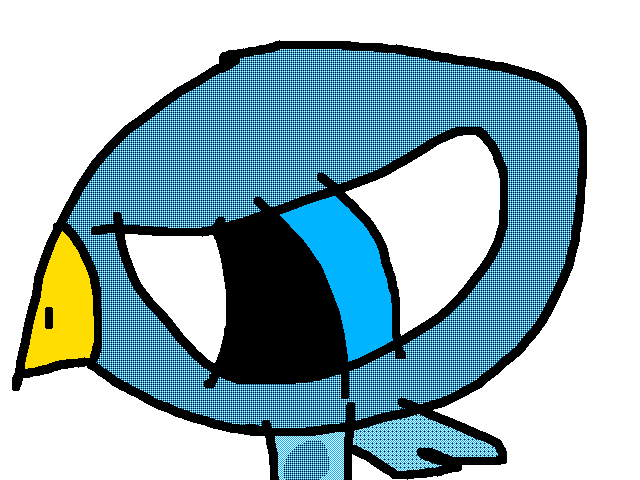 Teal Head bird with wings that are light blue