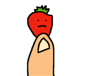 Funny sad Sammy The Strawberry