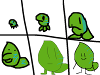 Process of drawing Leafy the platipus