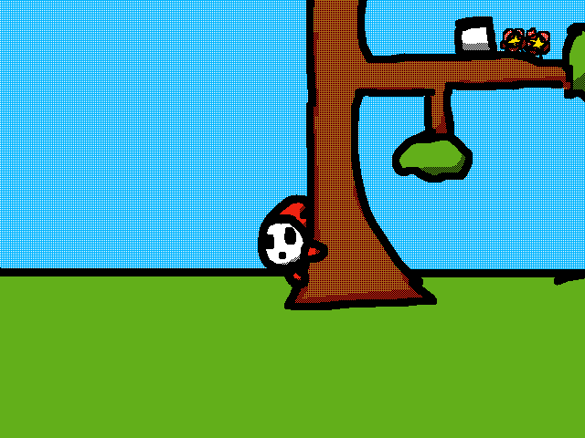 He's a shy guy