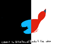 Flying blue bird inverted colours