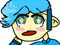 Blue anime waffle chan