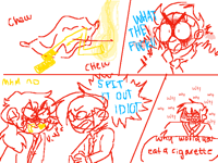 James eats a cigarette because he is an idiot