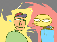 Yellow and pink