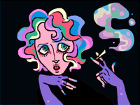Candy coloured clown