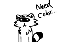 Raccoon wagging tail twitching nose