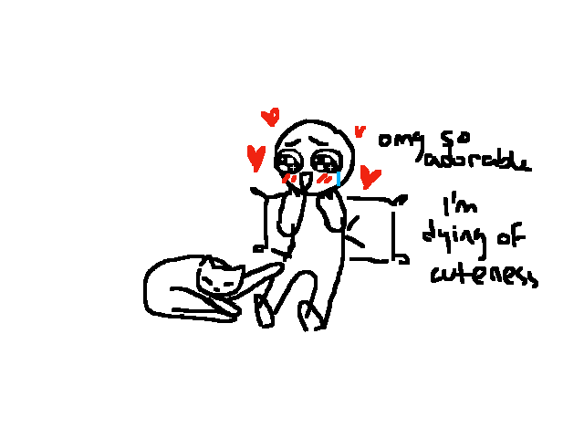 omg my cat just put his paw on my leg