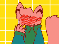 BLUSHES INTENSELY
