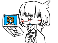 Boys watching anime half thru
