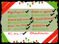 Christmass drawings list!