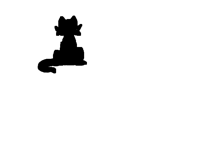 The black cat returns! And.. he leaves again..(old