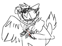 Casually breaks pencil