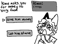klaus is hungry! what will you choose?