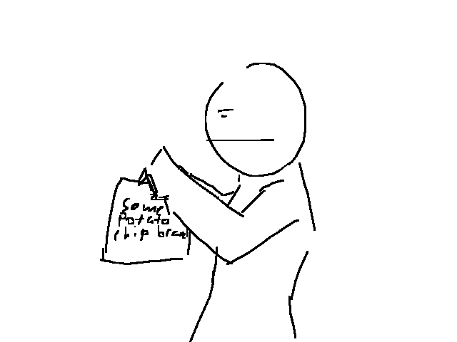 Opening a potato chip bag