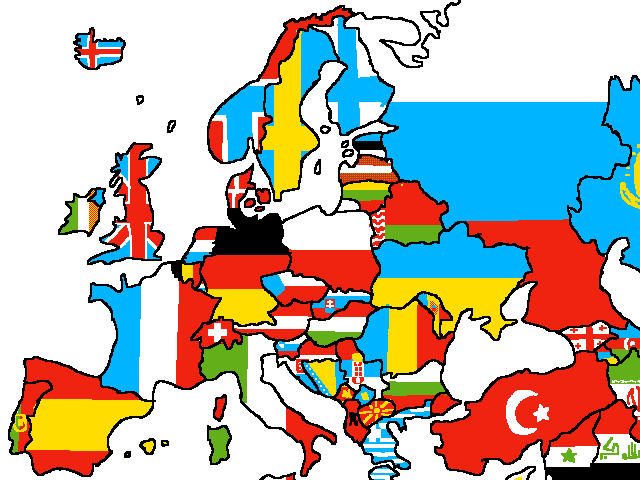 Map of Europe (& Part of Asia)