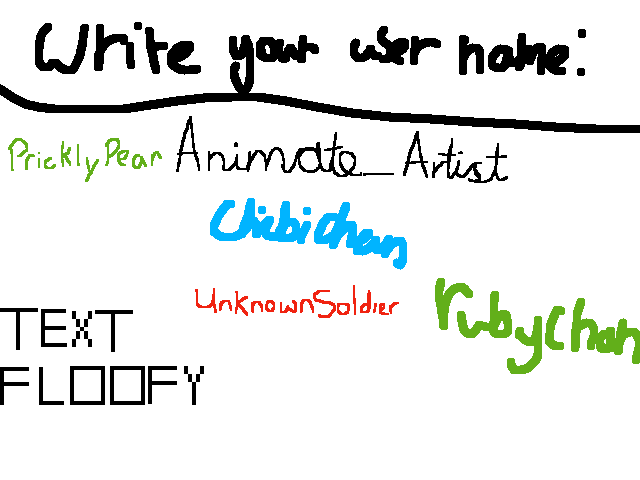 Write your user name (me has’