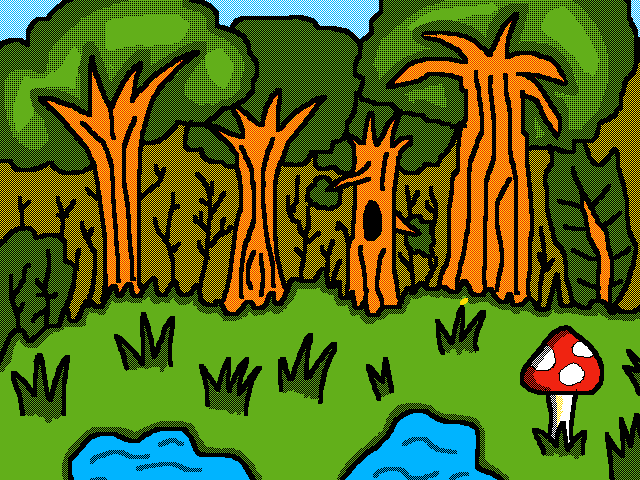 Birds in forest