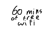 I have 1 hour of WiFi since i am at the mall