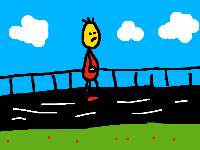 Walking yellow man