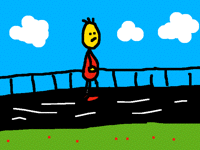 Walking yellow man