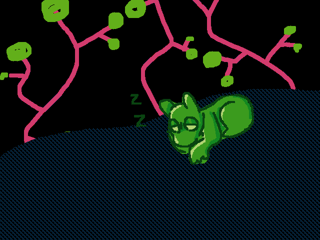 Green dog