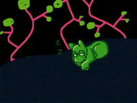 Green dog