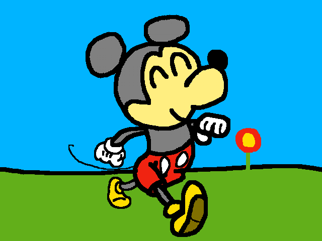 Micky mouse walking