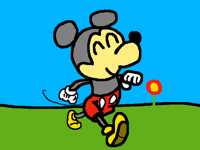 Micky mouse walking