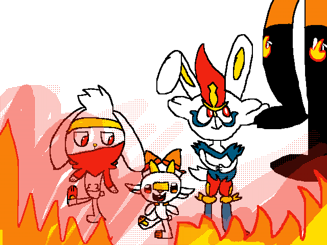 Scorbunny,cinderace and raboot