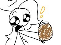 i just got a whole jar of pretzels-