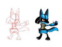 WIP and art "Lucario"