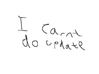 I carnt do update