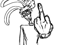 Ugly drawing with hand