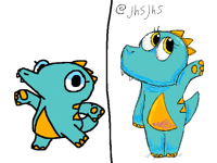 Redraw this Pygmy Raptor (her name is Pip)