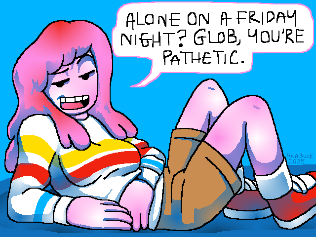Alone on a Friday Night meme redraw, ft PB