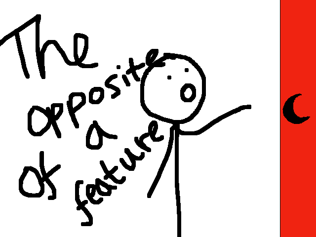 The opposite of a feature (updated)