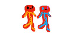 Firezen and glitch (glitch is shy)