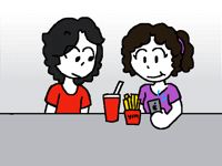 me when my sister has food: