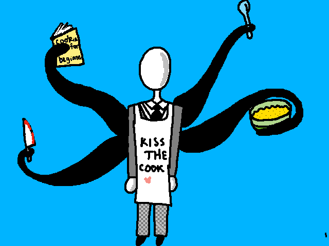 Random drawing challenge: Slenderman as a cook