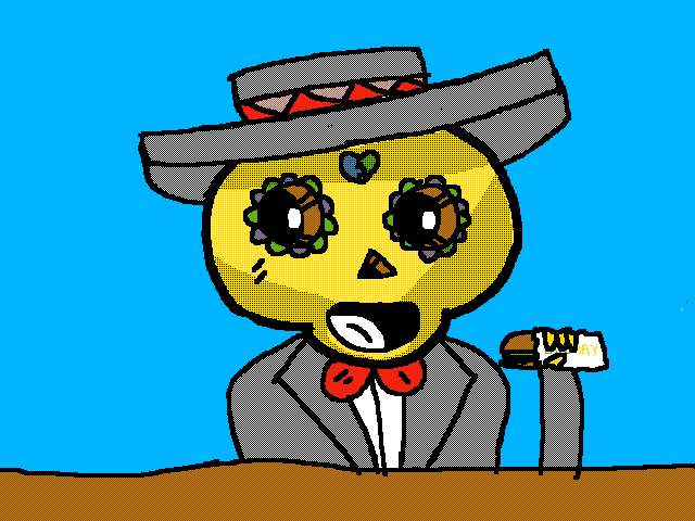 Poco eating a sandwich