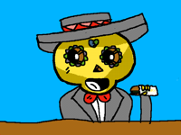Poco eating a sandwich