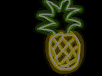 Flashing neon pineapple