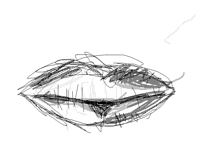I tried drawing lips...