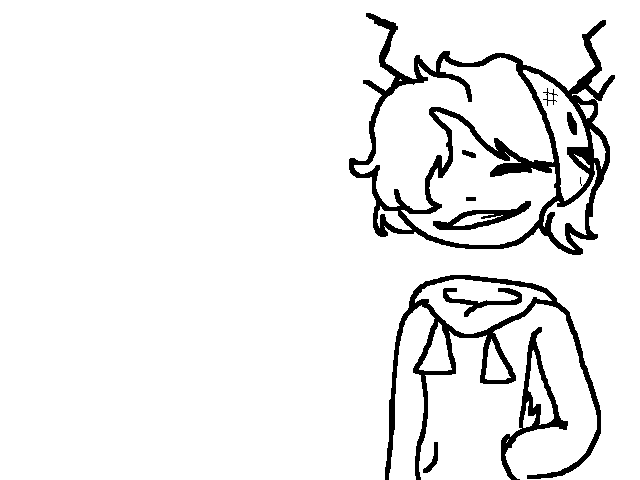 The two versions of my oc mixed